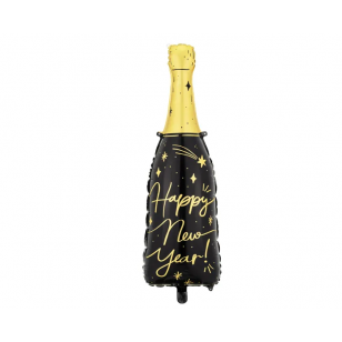 Happy New Year Black Champagne Balloon